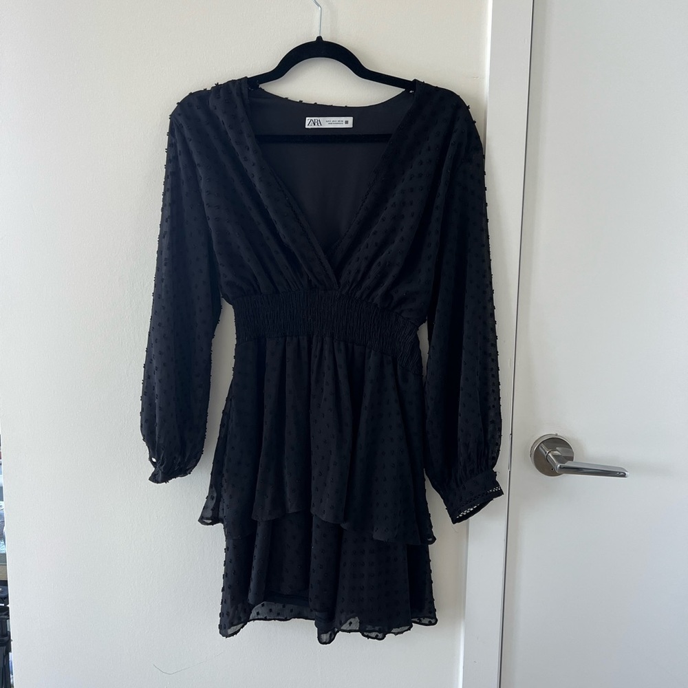 Black Zara Ruffle Dress